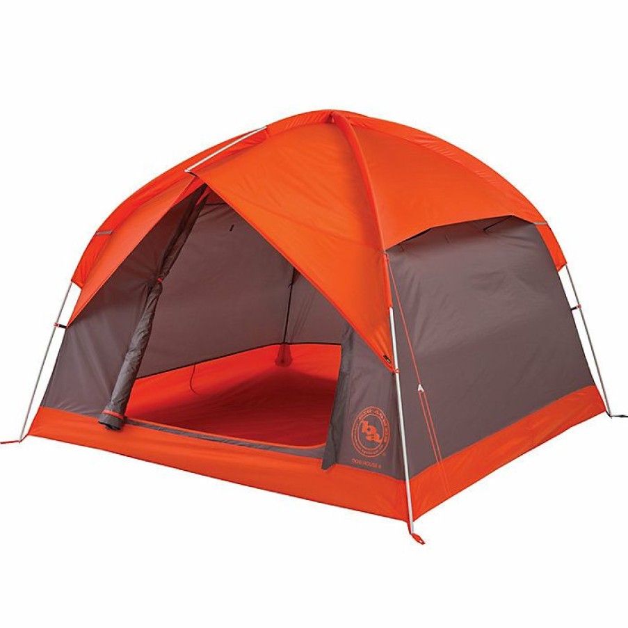 Hiking And Camping Gear Big Agnes | Big Agnes Dog House 4 Person Tent Orange/Taupe/Eggplant